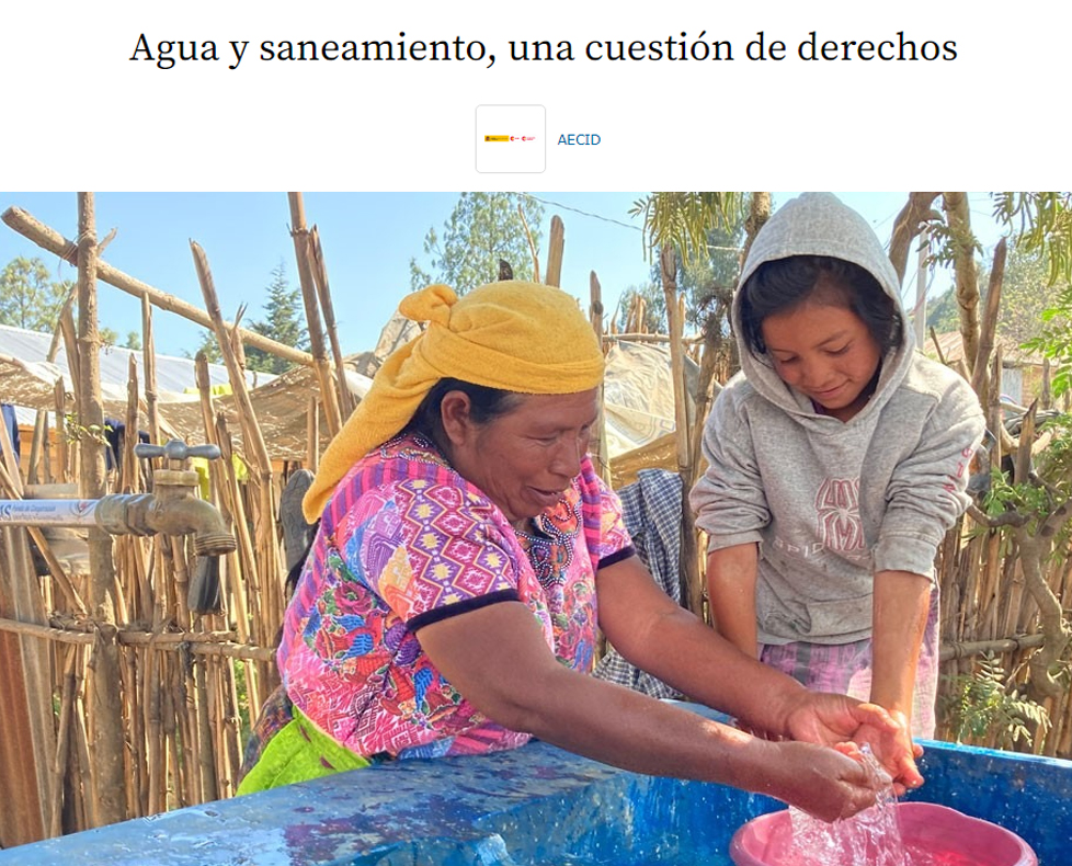 Cartel promocional de Agua y saneamiento, una cuestión de derechos