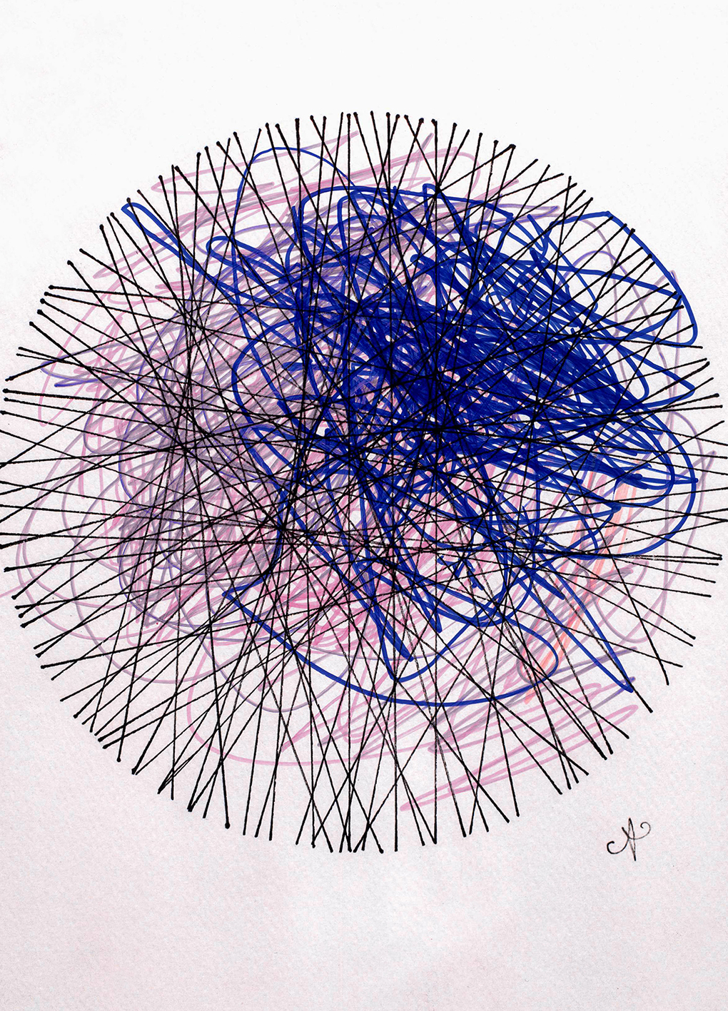 Intervención de Ariana Palma en obra de Alba Marina Escalón