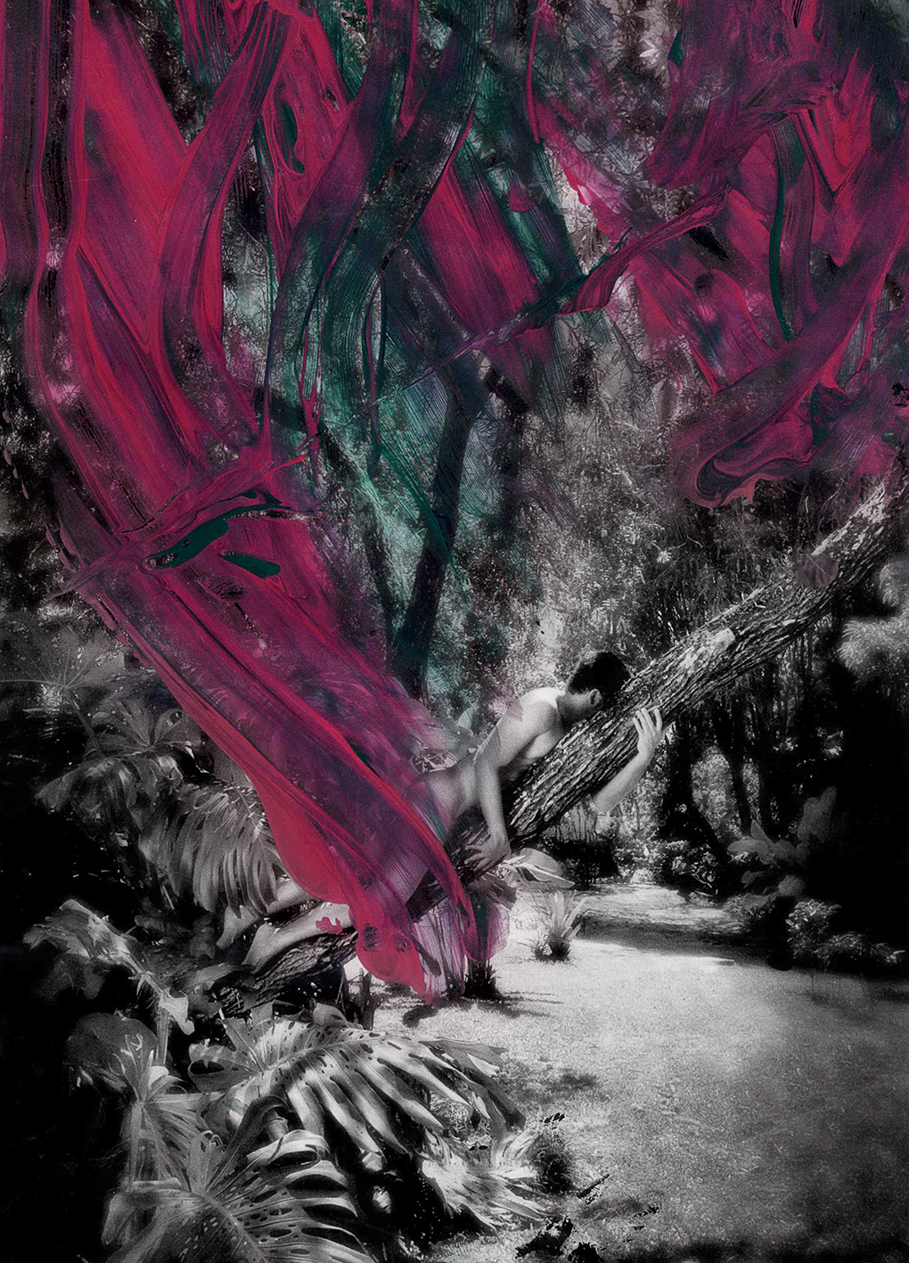 Intervención de Selvin Santos en obra de Roberto Guerrero