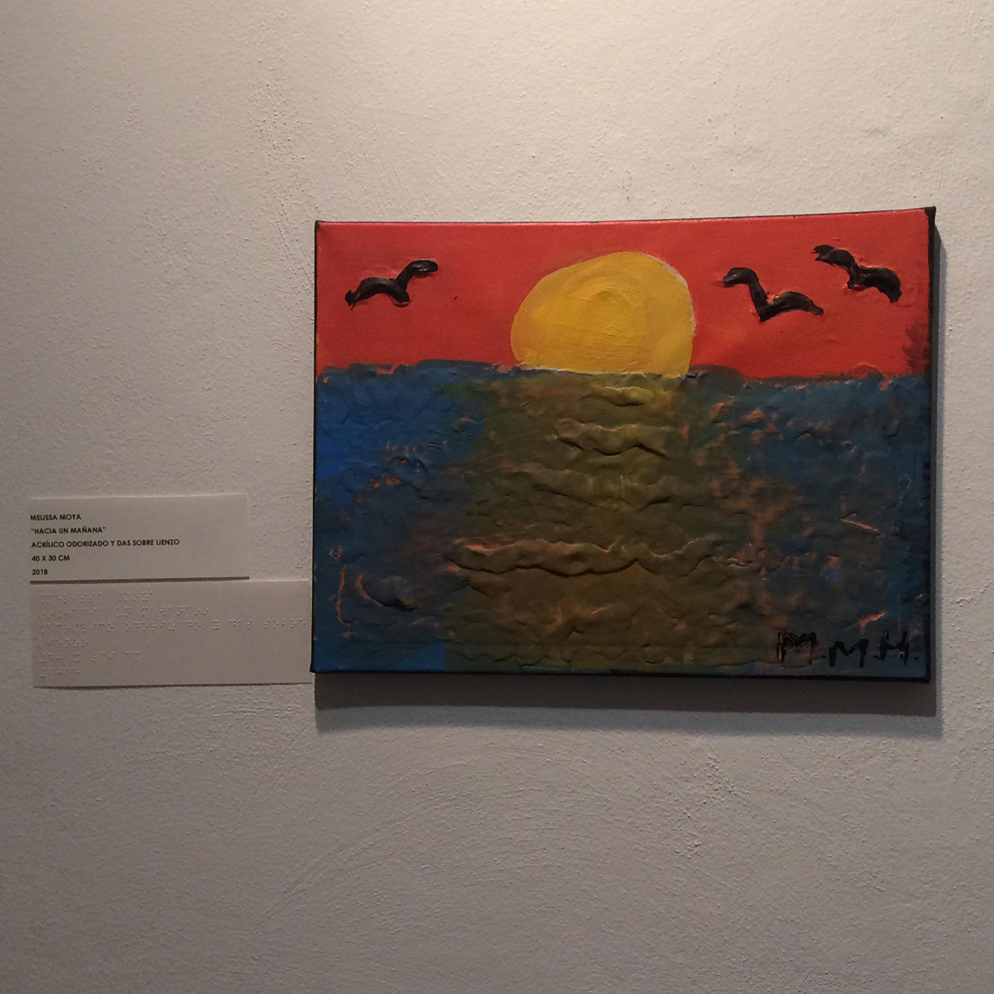 Melissa Moya. Hacia un mañana. 2018. Acrílico odorizado sobre lienzo. 40 x 30 cm