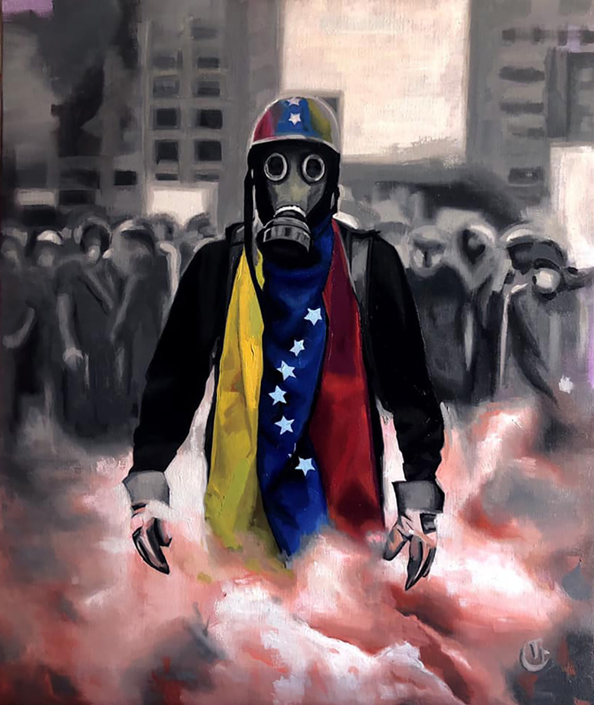 Emilia Cantor. Ángeles Guerreros. 2019. Óleo sobre lino