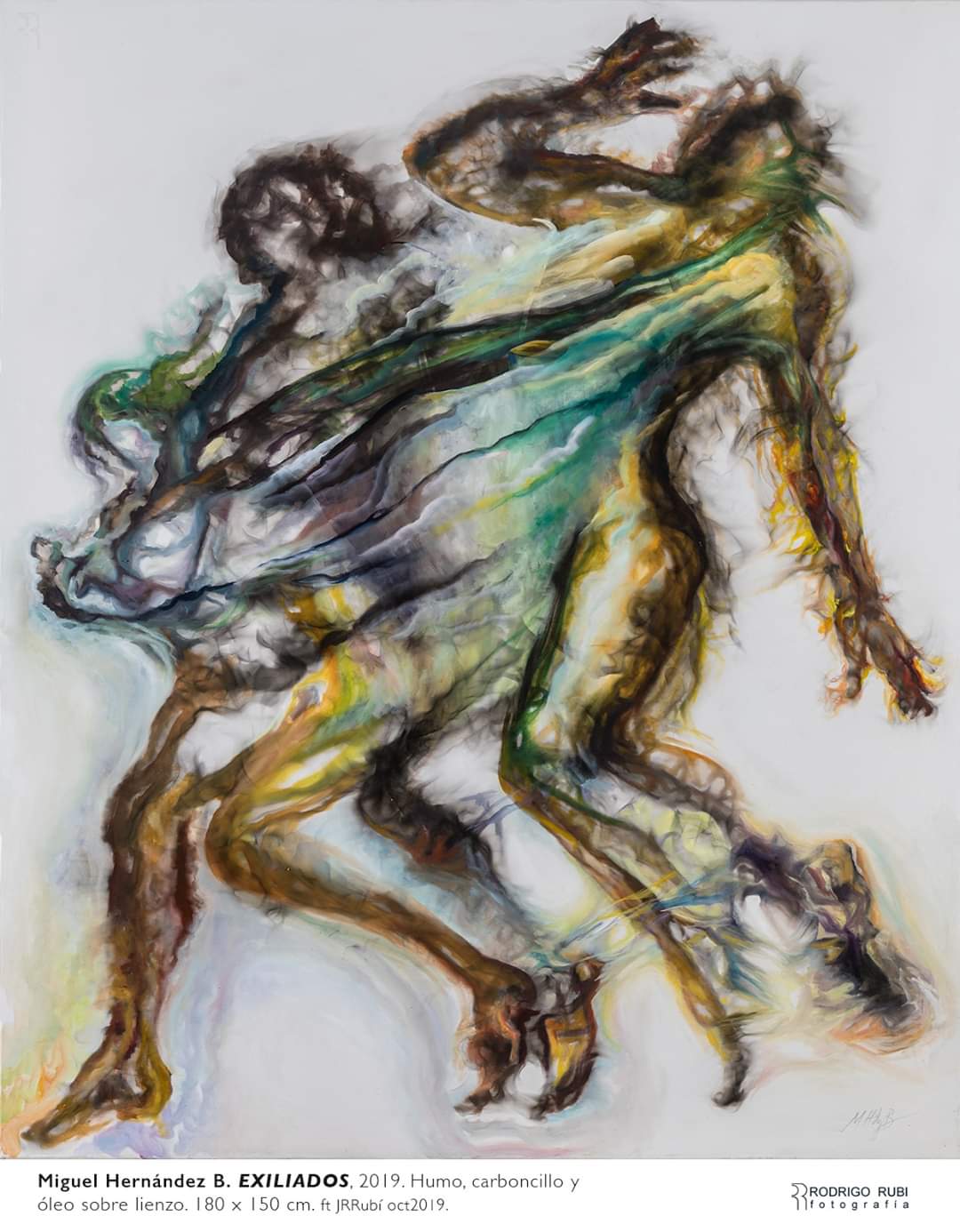 Miguel Hernández. Violencia ecológica. 2019. Humo y óleo sobre lienzo