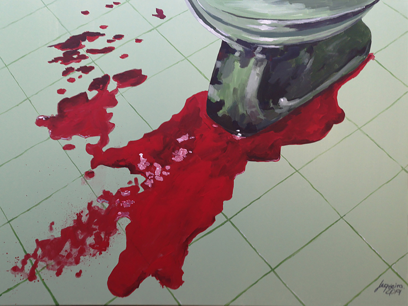 Osvaldo Sequeira. Crimen de odio 2. 2019. Acrílico sobre tela.