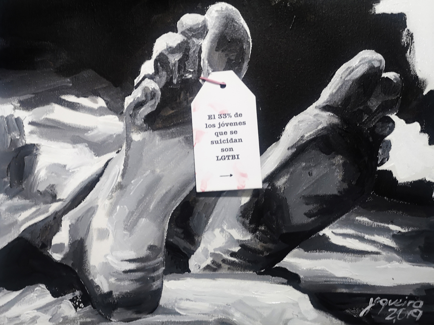 Osvaldo Sequeira. Crimen de odio 3. 2019. Acrílico sobre tela.
