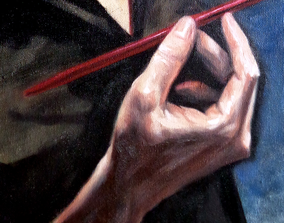 Alex Rojas. Autorretrato II. 2020. Óleo sobre tela. 40 x 30 cm (detalles) (4)