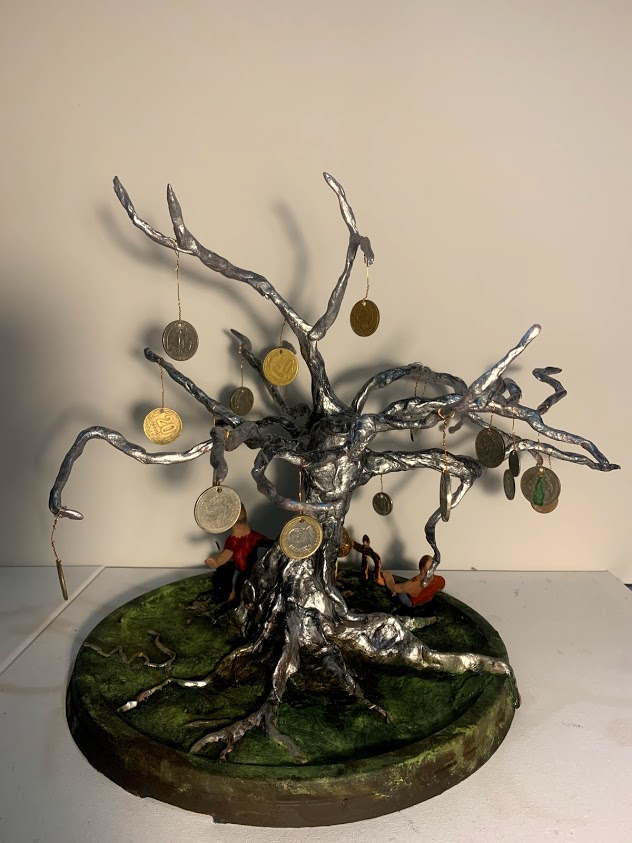 César Naranjo Umaña. Árbol. 2020. Arcilla y pintura acrílica. 67 x 49 cm (detalle) (2)