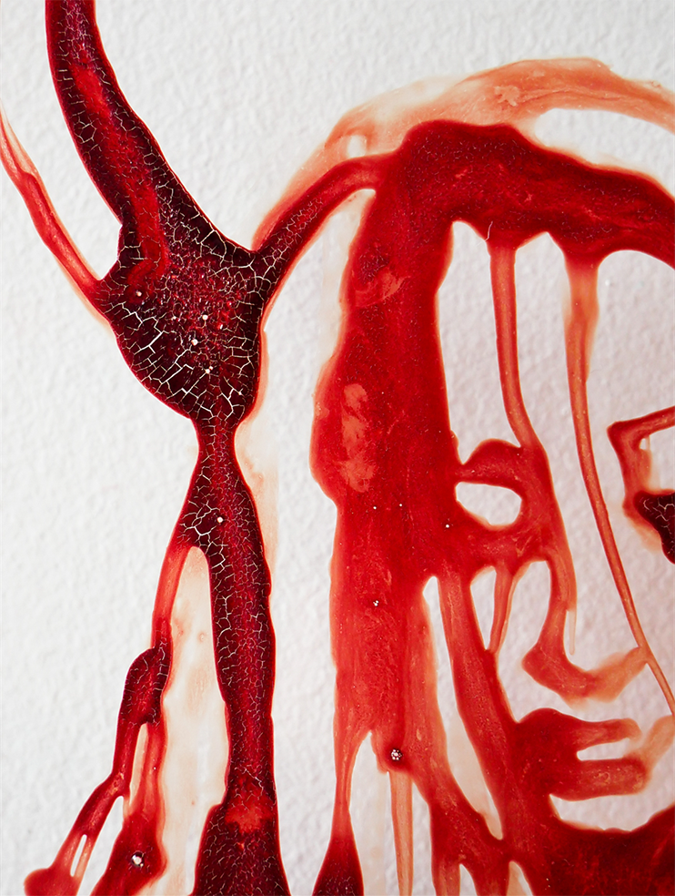 Nathalia Méndez García. Adentros. 2020. Sangre menstrual sobre placa de vidrio. 20 x 15 cm (detalles) (1)