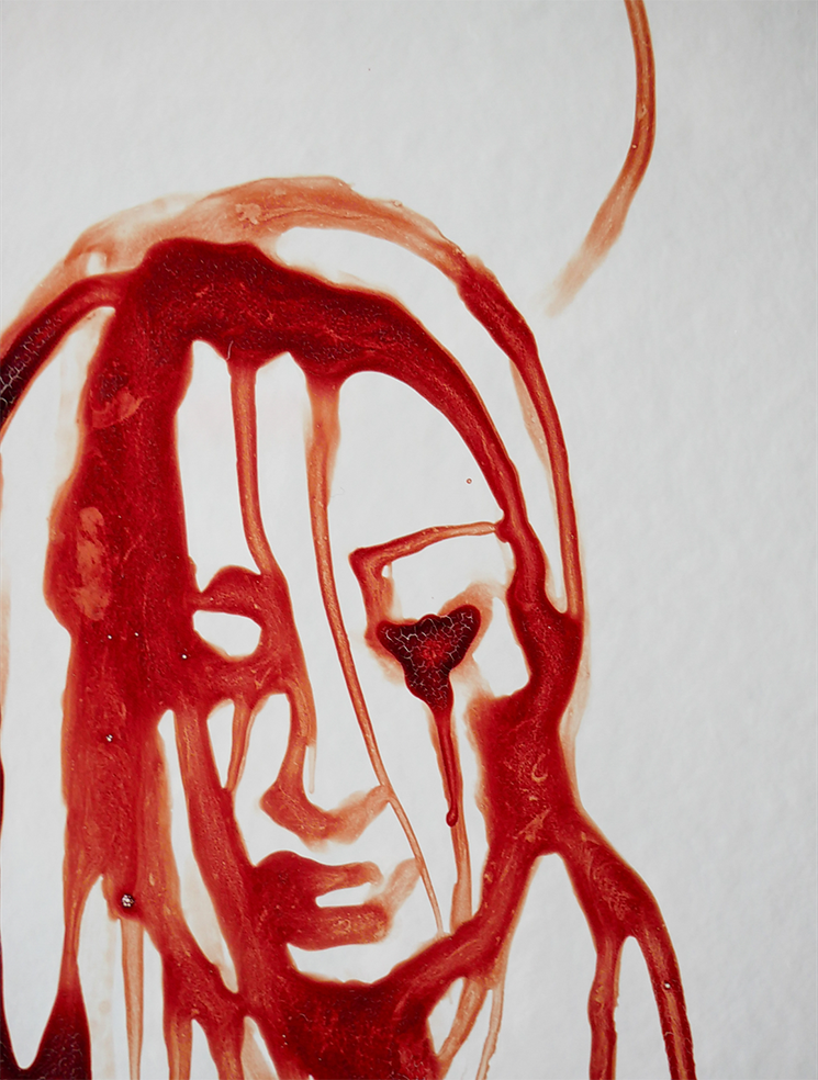 Nathalia Méndez García. Adentros. 2020. Sangre menstrual sobre placa de vidrio. 20 x 15 cm (detalles) (2)