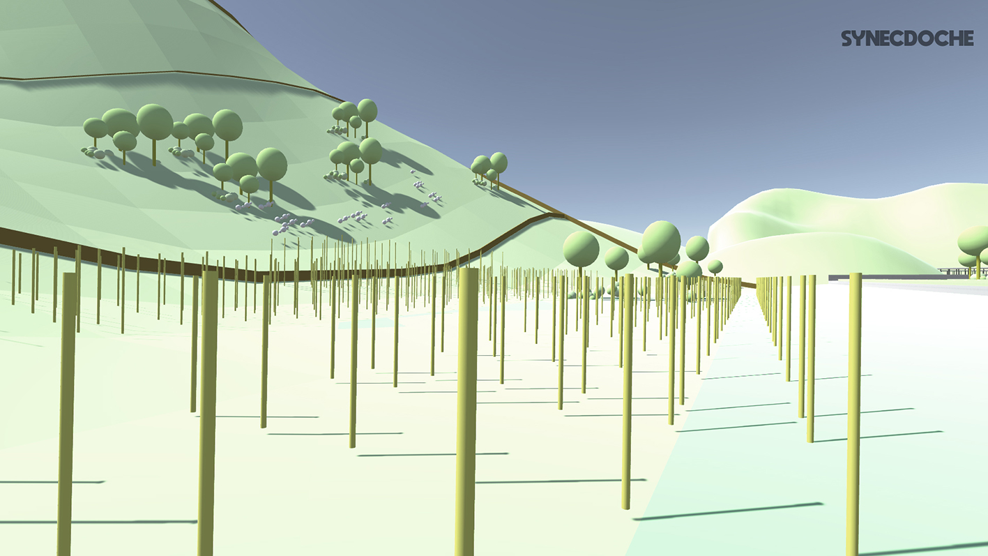 Capturas de pantalla de recorrido por el paisaje virtual